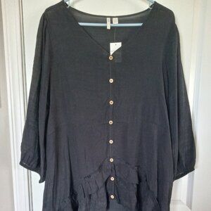 Black gauze tunic shirt/dress